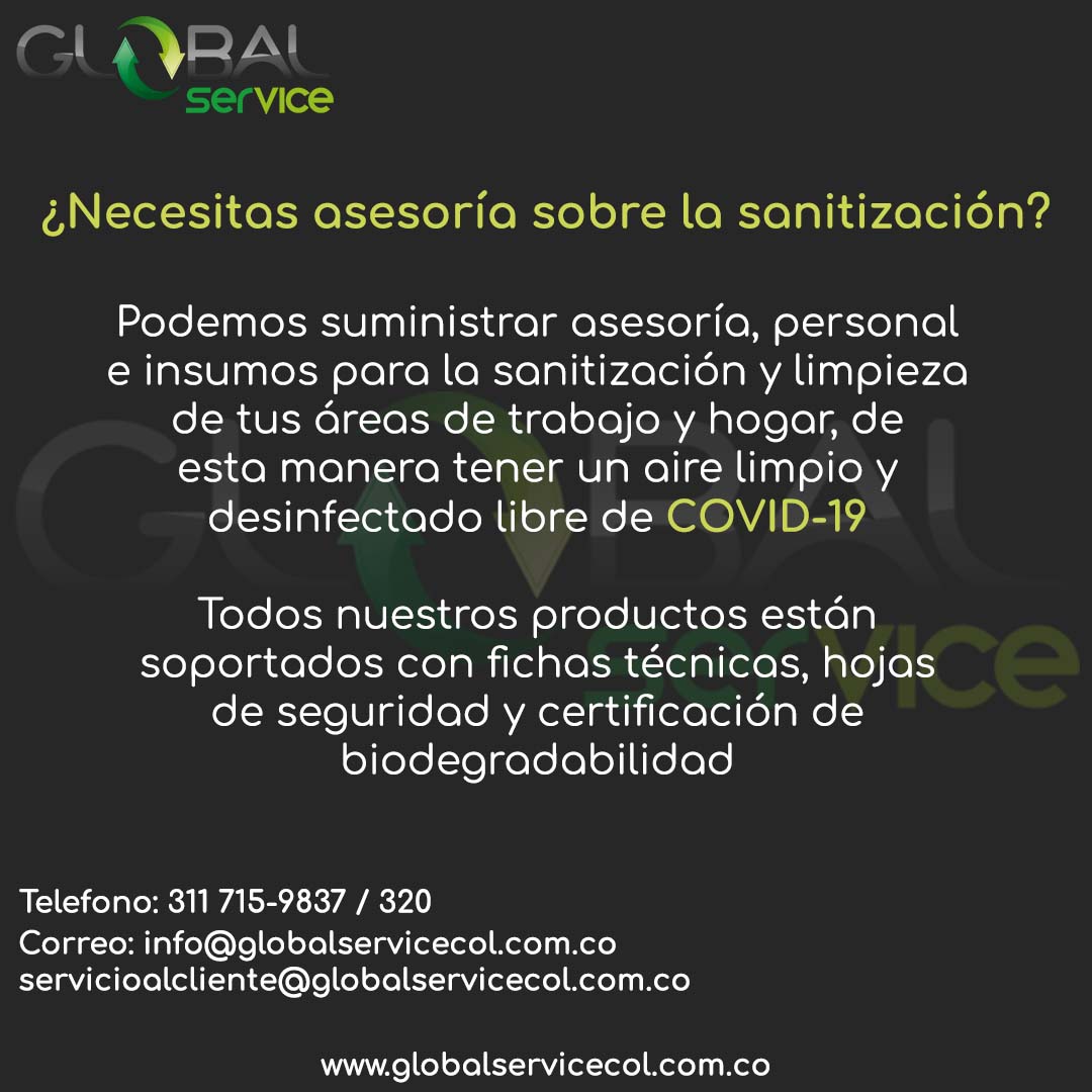 GlobalService_C's tweet photo. Te suministramos asesoria, insumos y personal para la sanitización de todas las áreas de tu hogar o empresa, realizamos envios a nivel nacional, todos nuestros productos están soportados con fichas técnicas y certificación de biodegradabilidad. Contactanos y te ayudaremos. https://t.co/0xuDqiS0jn