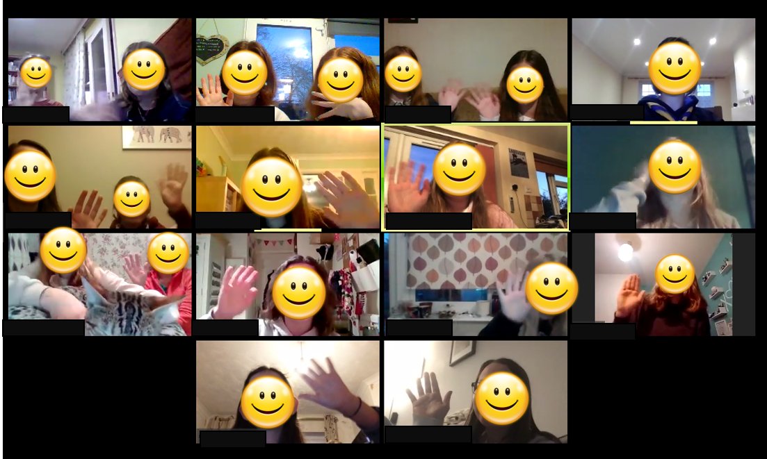 1ThatchamGuides's tweet photo. 19 smiling faces online for our first attempt at remote Guiding. It was chaos but we loved it. Same time next week? #remoteguiding #virtualguides #AdventureatHome @Girlguiding https://t.co/99DmxZMFbM