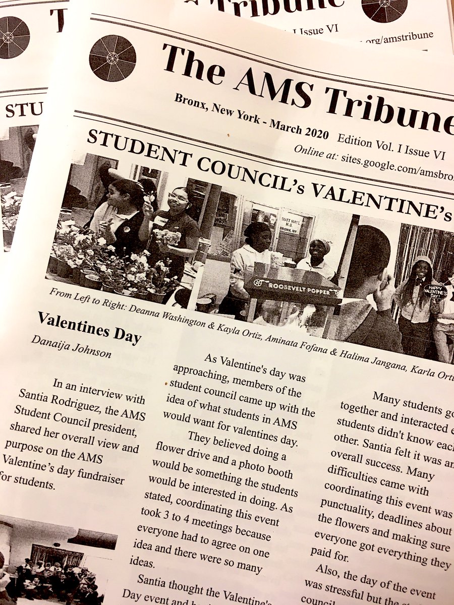 Mr_Saccardo's tweet photo. Looking for something to do during quarantine? Check out the March edition of the @UrbanAssembly AMS Tribune if you haven’t already! https://t.co/NdD0wI9d0C Read it online! @ChungTeachesNYC https://t.co/gBjAKW5ehO