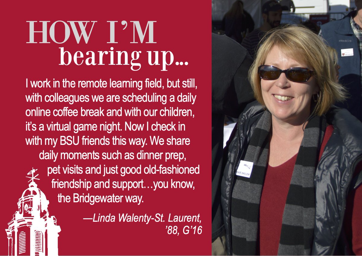 BSU_Alumni's tweet photo. #BridgewaterStateAlumni are a tough lot. Tell us how you are “bearing” up during this unprecedented time. Send a picture, your grad year(s) and your thoughts, ideas, tips, reflections, etc. to: secinoc@bridgew.edu https://t.co/vpa1m8oBut