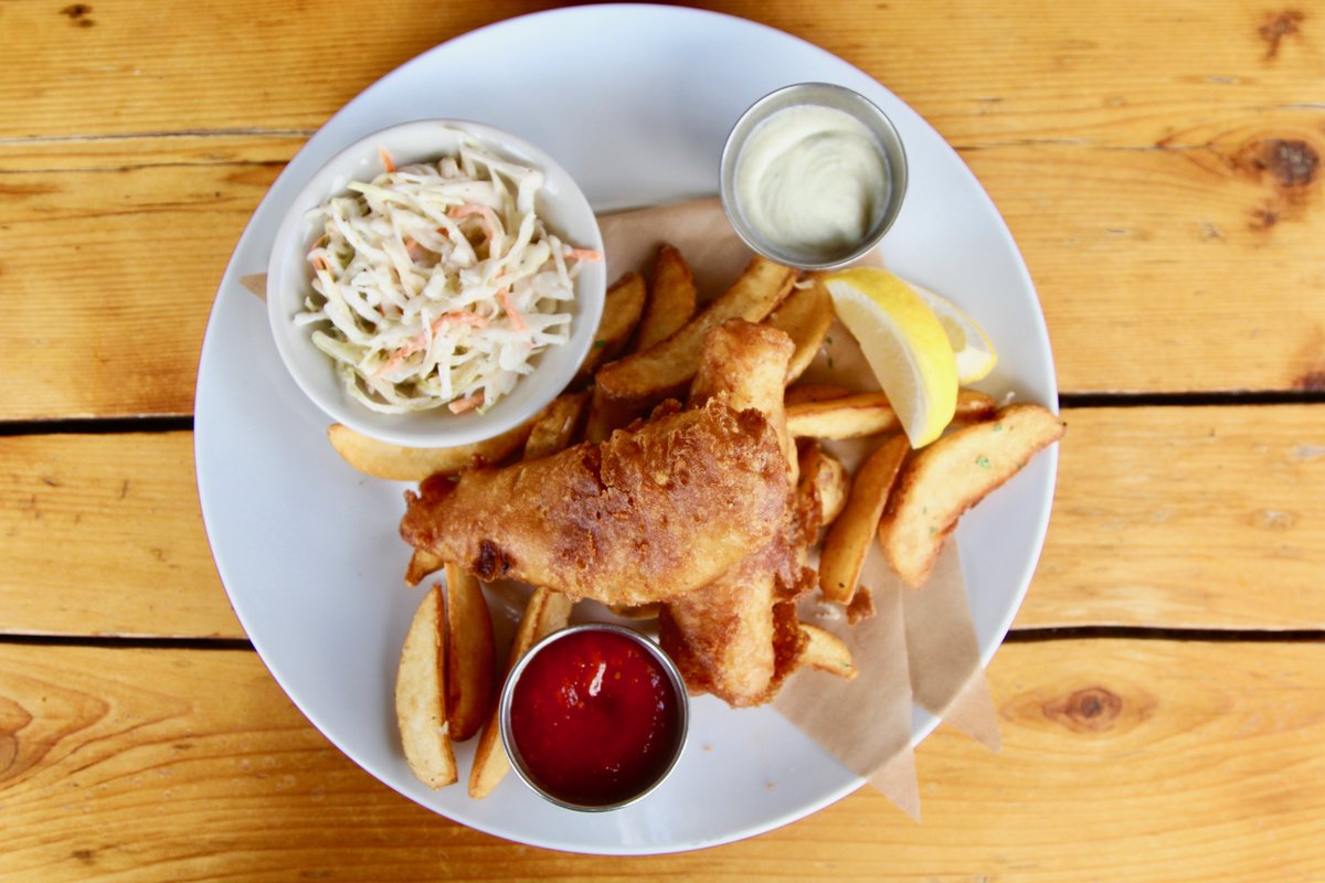 Fish &amp; Chips! Our signature Fish &amp; Chips are available on our To-Go Menu along with many other Mongers faves 🐠
Curbside pickup is available from 12-8pm, just call 512-215-8972 or visit our website to place your order