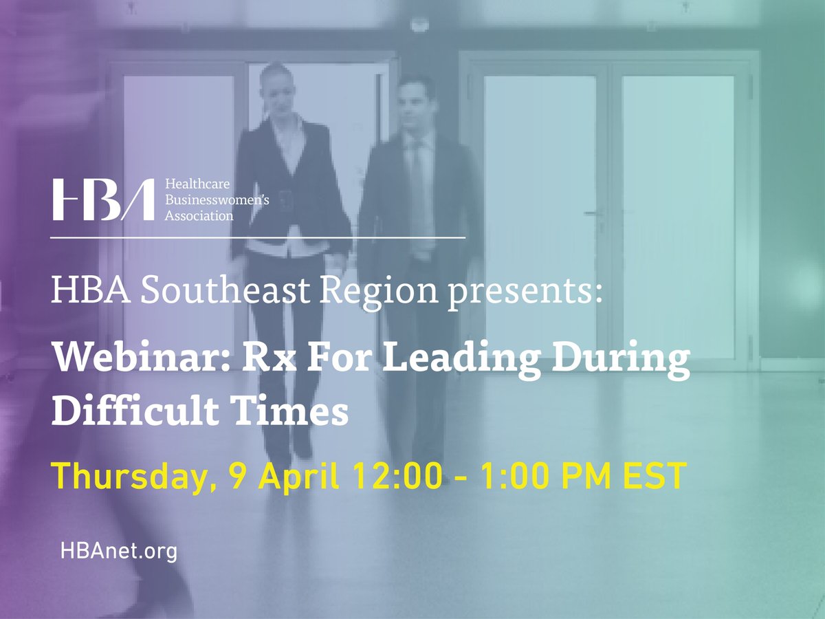 Join .<a href="/HBASoutheast/">HBA Southeast Region</a> for a virtual learning webinar w/ Wendy Heckelman, PhD. This webinar provides practical frameworks and tips to help leaders, at all levels, “change and thrive” and will take place 4/9 at 12PM ET. Register today! bit.ly/39DIoly #HBAimpact .<a href="/HBAnet/">Healthcare Businesswomen’s Association (HBA)</a>