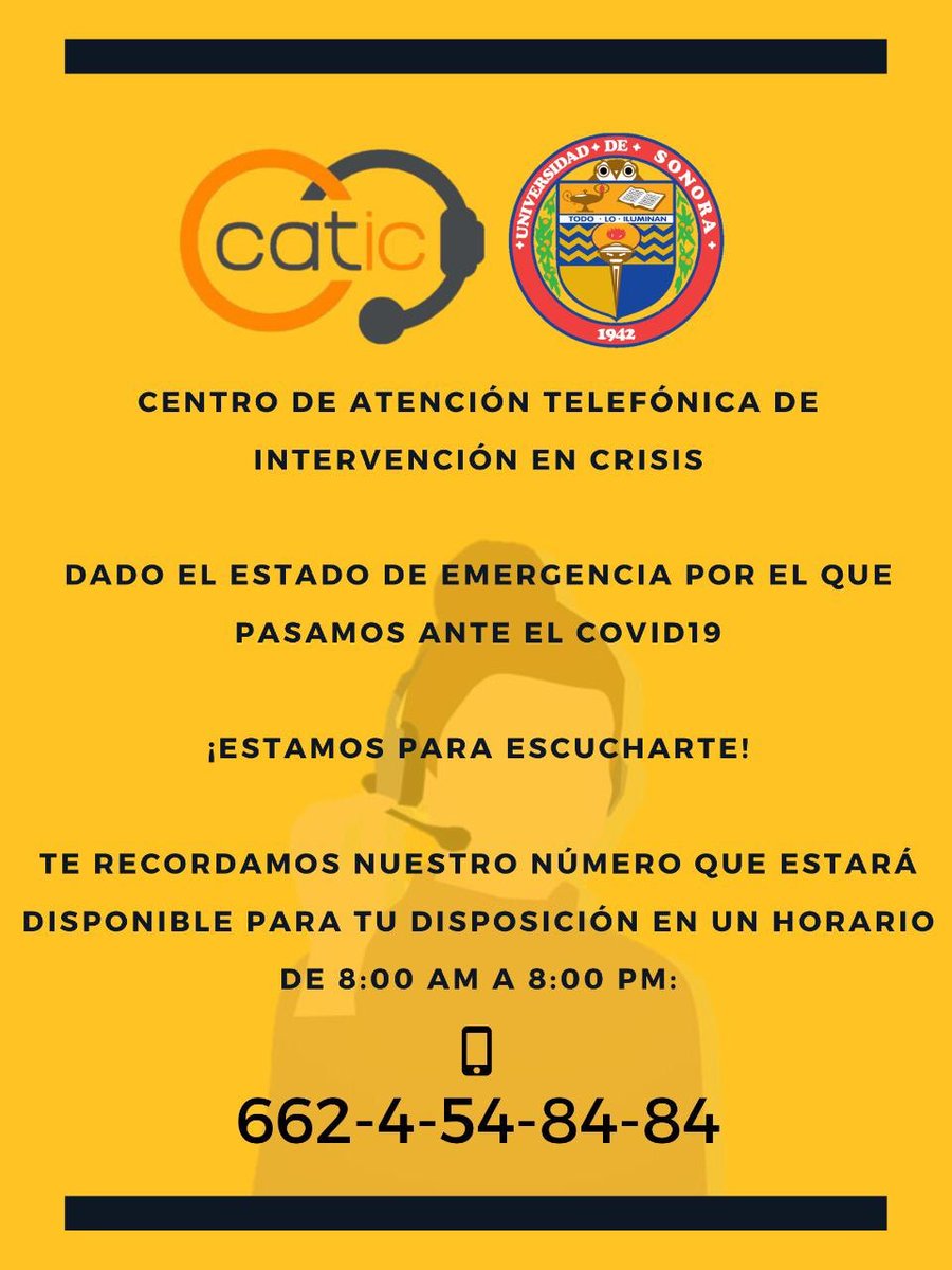 CampusHmoUnison's tweet photo. No estas solo, en la UNISON estamos para escucharte...

#LaUnisonNoPara #PonteBúho #QuédateEnCasa https://t.co/jlWmmk8rQL