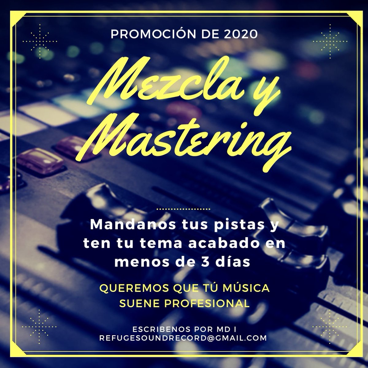 RefugeSoundREC's tweet photo. Porque sabemos que estáis creando más música que nunca, esto os puede intersar...

¡Mezcla y mastering On-line!

Mandanos un correo y te explicamos como mandarnos tus pistas y hasta te asesoramos en como grabar. https://t.co/n1jAvaPEDG