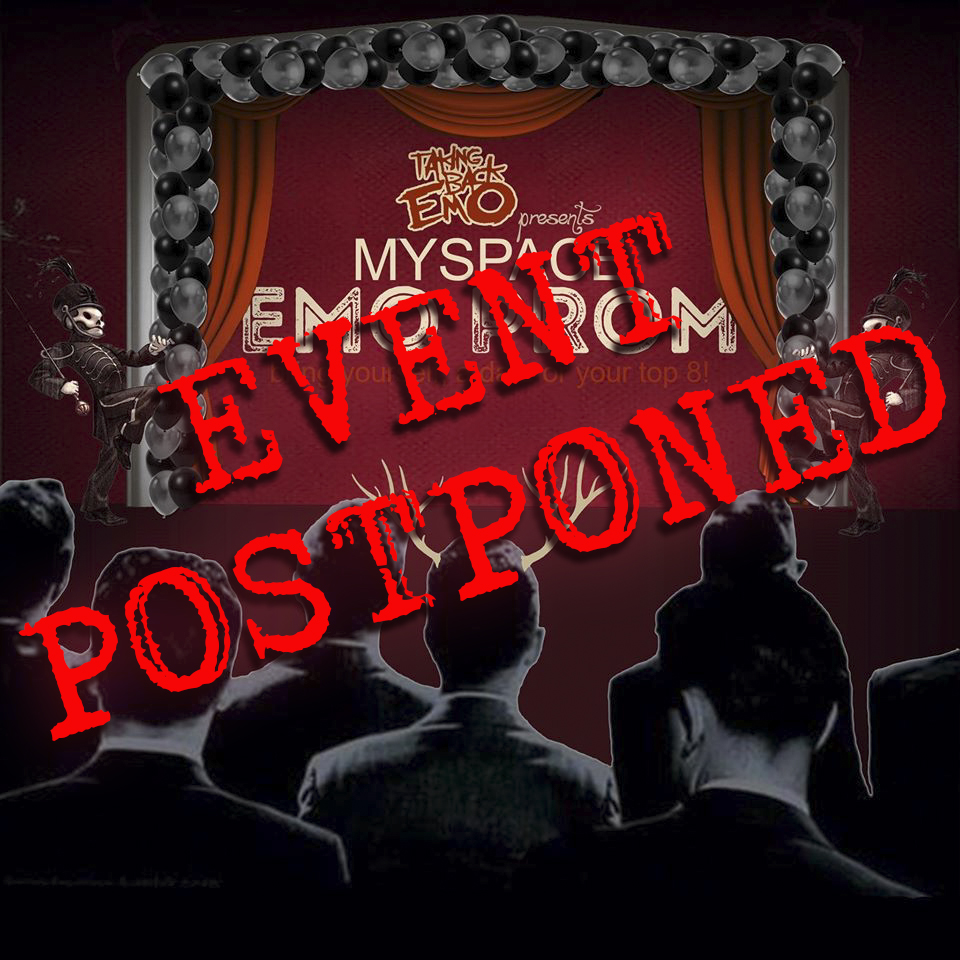 Taking_Back_Emo's tweet photo. Regarding @RevRoomLR with @MyspaceEmoProm 

The show for this weekend has been postponed due to COVID-19 Pandemic.  

Postponed date moved to Saturday, August, 8th, 2020
(Moved from Saturday, April 4th, 2020 due to Covid-19 Pandemic). #LittleRock #MyspaceEmoProm #TakingBackEmo https://t.co/RIcx8LN0ym