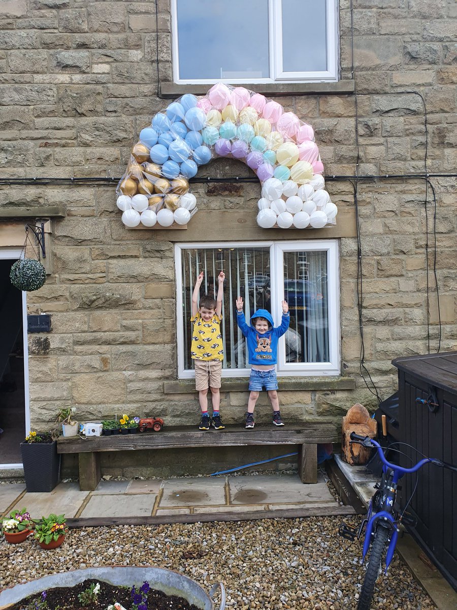 Joined in on #rainbowsofhope #rainbowsinwindows. Heres ours 🌈