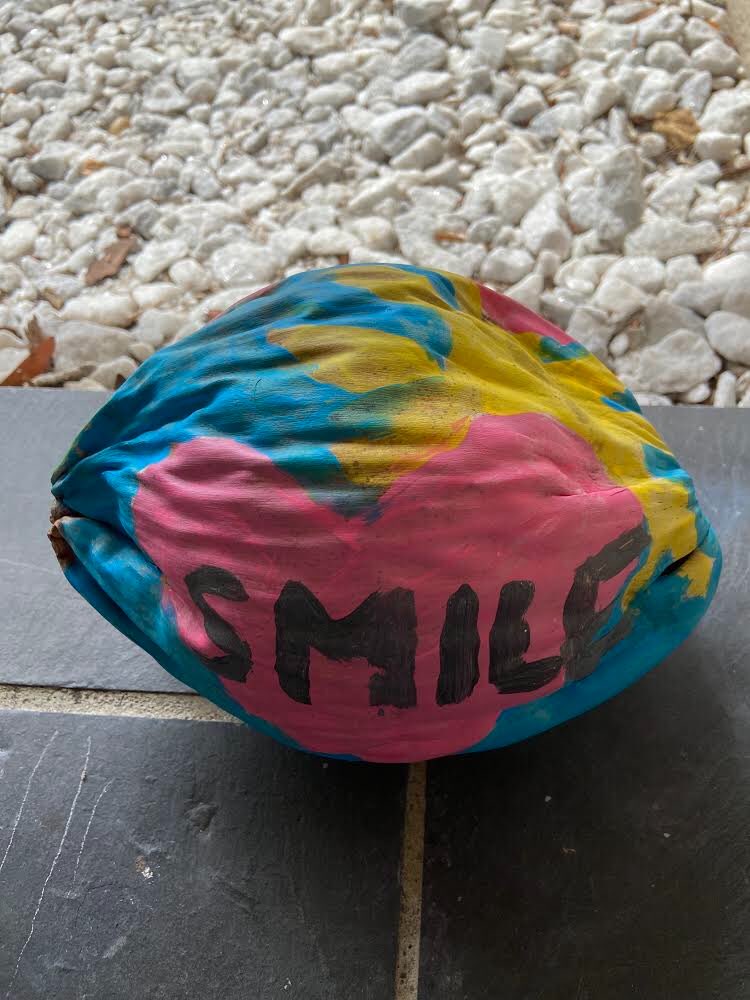 PineCrestArts's tweet photo. Kaysan Rendys #PC2030 #PCGrade2 has been using his #PCVisualArts talents to create and paint 🎨 positivity coconuts 🥥 for his neighbors as a way to brighten ☀️ everyone’s day. #PCFineArts #PCCreativity @PineCrestSch https://t.co/y28EZsOSO3