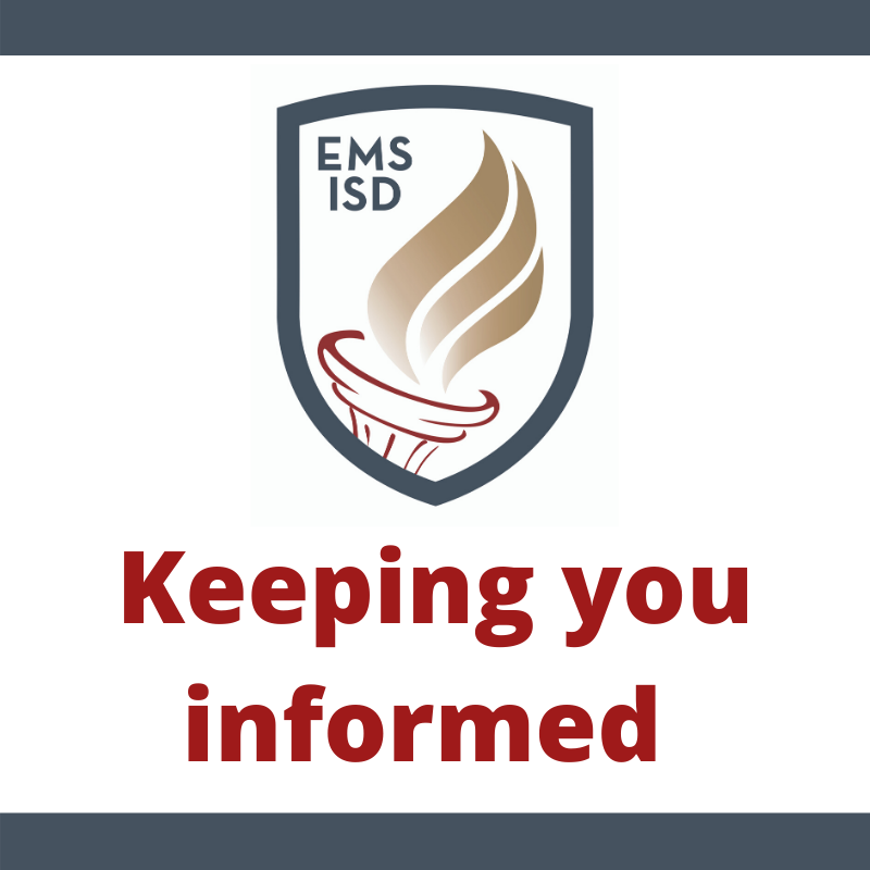 EMSISD's tweet photo. Gov. Greg Abbott amended his Executive Order today, calling for all schools in Texas to remain closed until May 4. 
EMS ISD facilities will remain closed to the public &amp; all events/activities are canceled until 5/4; distance learning &amp; curbside meal service will continue. https://t.co/OnnrvpYfbO