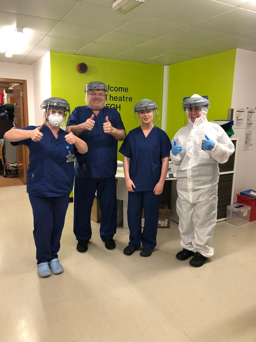 fayewinter20's tweet photo. Thank you @KCCorp Barrow for donating precious visors to @FghTheatres amongst other PPE fantastic community spirit @JaneKenny7 @SueSmithDN @aaroncumminsNHS @KirstyWithers2 @jmbayliff @RachelM83144163 and of course Colin 🤗 https://t.co/tnsdHcb0nA