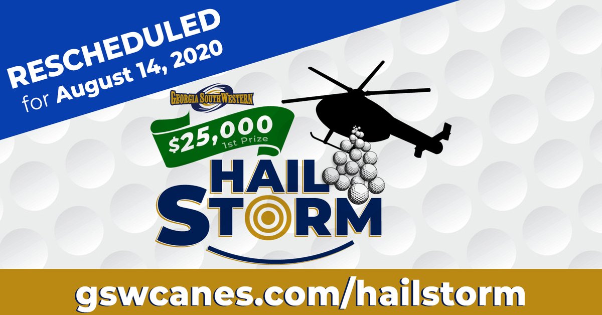 GSWAthletics's tweet photo. We're still giving away $25,000! 

We just have to push the date back due to COVID-19. The 2nd Annual Hail Storm has been rescheduled for Friday, August 14. 

Same start time. 
Same location. 
Same great music. 
Same great food &amp; beverages.

Event details: https://t.co/2YVclILKO9 https://t.co/psXxUo5r8S