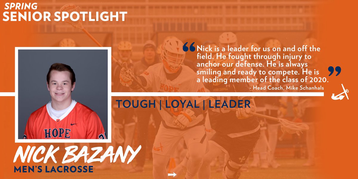HopeAthletics's tweet photo. Our next #SpringSeniorSpotlight is @hopemlax player, Nick Bazany! Nick, your coaches &amp; teammates speak so highly of your leadership &amp; setting the example for your younger teammates! That’s what being a senior is all about! Way to go, Nick! ⚓️ #KeepingHOPE #ThankYouSeniors #GoHope https://t.co/sHYUUQwYOX