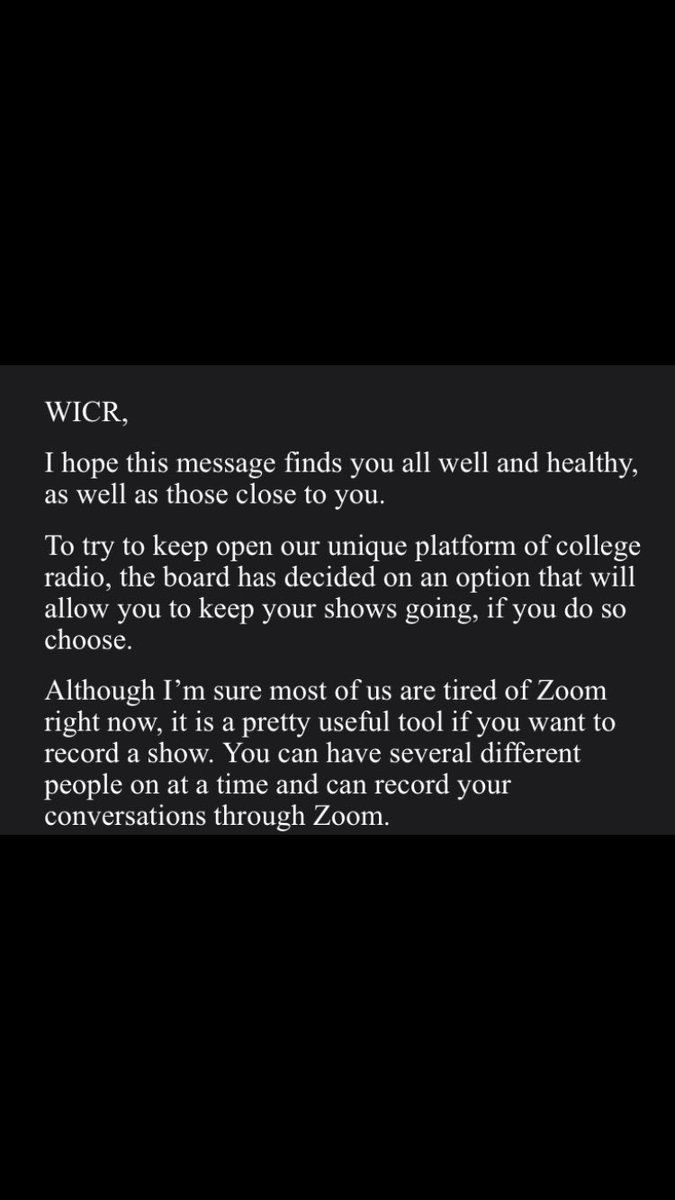 iona_wicr's tweet photo. ‼️‼️

Important announcement regarding our shows for the rest of the semester! https://t.co/aWCHe8HQfI