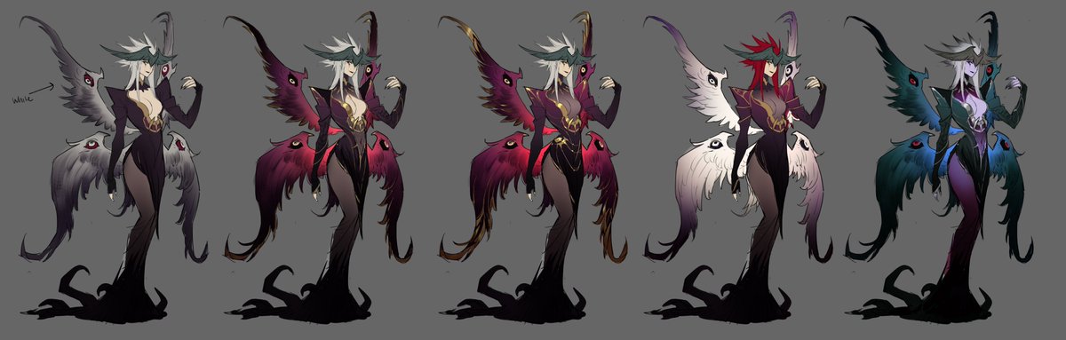 So Coven Morgana was released today for League of Legends which is super exciting, but it also means I'll need to shift gears on a side project I was doing with @oriaart_ ! Here was my take on Coven Morgana which I'll leave as is for now while I make some new skin concepts! 