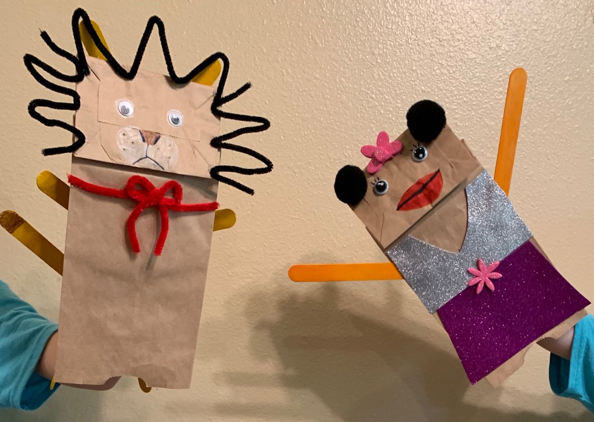 TorresFam3's tweet photo. @SLynchFineArts @caldwelltisd Had fun making puppets today.  Introducing Leo the Lion and Minnie. #CaldwellCreates https://t.co/BQ90UA1HMM