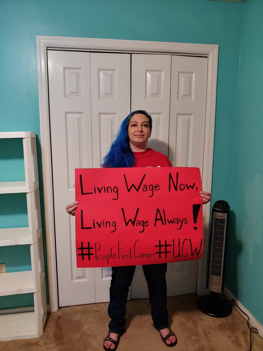 CampusWorkers's tweet photo. Jennifer, a staff member at @universityofga, fights for living wages as a leader in her union. Be like Jennifer! Living wage now, living wage always! #HealthyFairCampus
#NowMoreThanEver15 #CampusSafetyNet #PeopleFirstCampus @UCWGA3265 @UcwgaUGA https://t.co/70GhCoIzYv