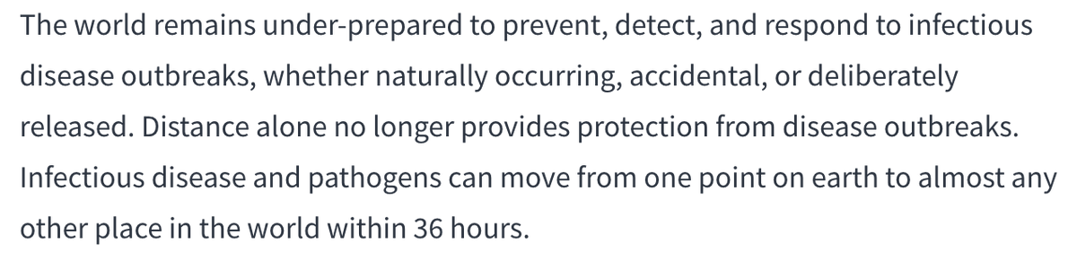 October 2017: Adm. Tim Ziemer, who will be dismissed in 2018 as Senior Director for Global Health Security at the NSC, writes a WH blog post warning that the world remains under-prepared for an infectious disease outbreak.  https://www.whitehouse.gov/articles/securing-global-health-u-s-leadership/