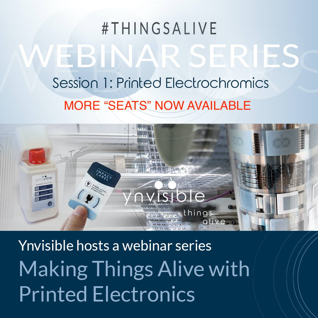 ynvisible's tweet photo. MORE LIVE WEBINAR “SEATS” NOW AVAILABLE! We are seeing high demand for our webinar this Thursday. We are grateful for your interest to learn about recent developments in Printed Electrochromics!  #ThingsAlive #Makingthingsalive
Register Here➡️
https://t.co/VKTfokjri4 https://t.co/mKNnSGka3a