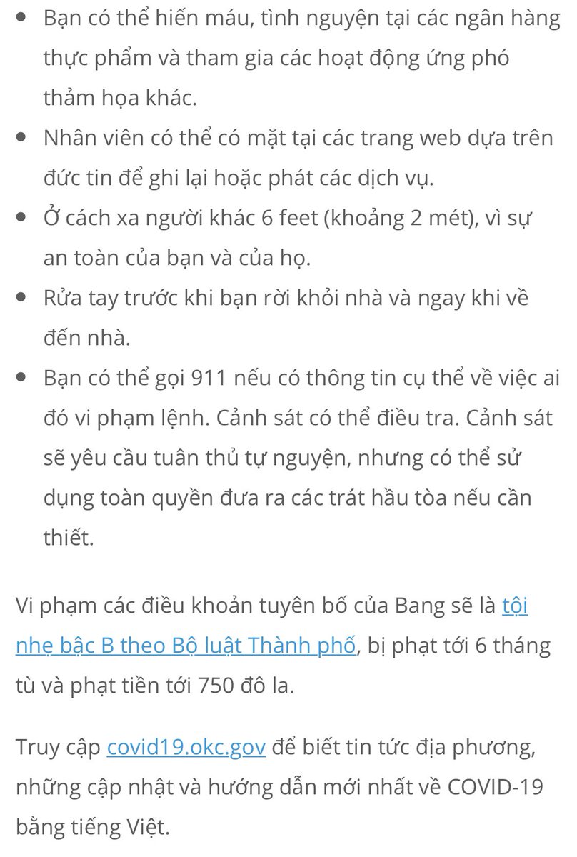 Thị trưởng <a href="/davidfholt/">Mayor David Holt</a> sẽ sửa đổi tuyên bố khẩn cấp COVID-19 tại Thành phố Oklahoma để triển khai dứt khoát lệnh "Ở yên tại chỗ" từ 23:59 ngày 28/03 đến ngày 16/04: okc.gov/Home/Component…   #OKC