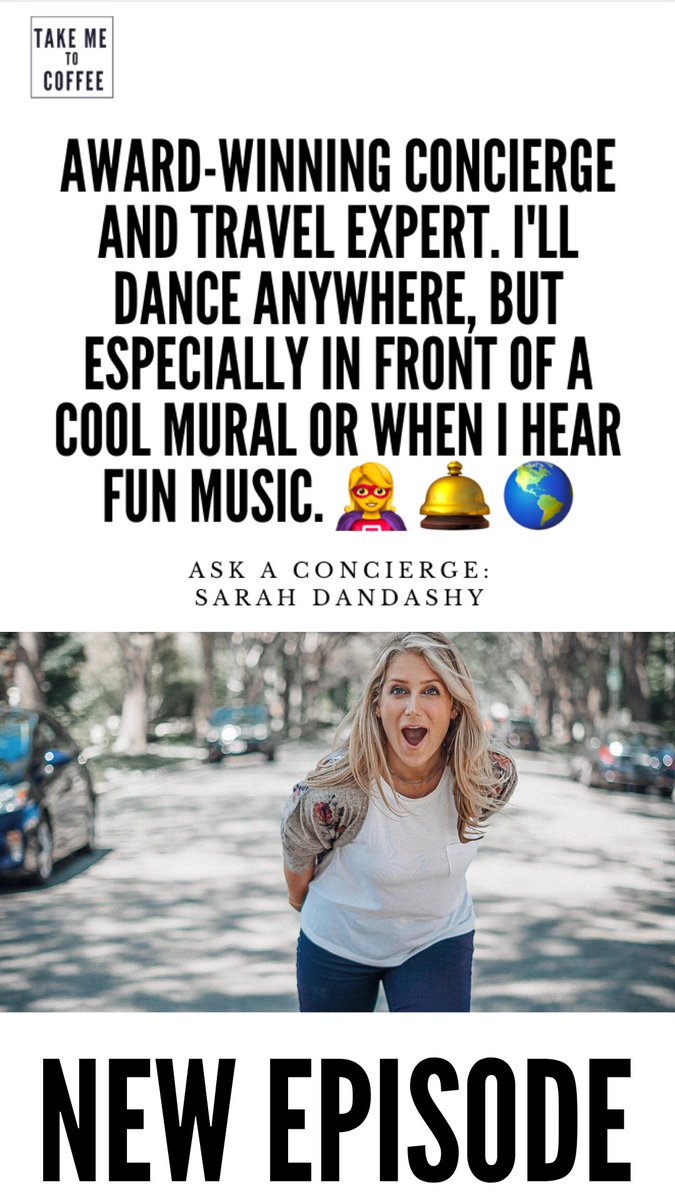 NEW EPISODE! We love when a guest is ready to dig in &amp; road map how they built their career. Sarah Dandashy, aka <a href="/AskAConcierge/">Sarah Dandashy</a>, built her Insta following to 100k brick by brick - she has so many great tips for all of us marrying our passions!

r u 🎧?
☕️link.chtbl.com/sarah-dandashy