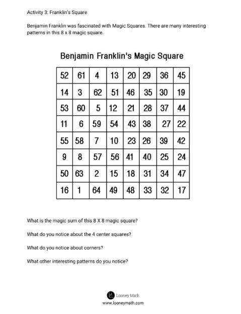 LooneyMath's tweet photo. How about a little break from the stress with some engaging mathematics? Math walks and Magic Squares - downloadable here: https://t.co/mFfE03scxl I hope you are all well. We will get through this together! #mtbos #iteachmath  #joyfulmath @MulcaheySchool @hlsabnani @Mpsdmartin https://t.co/n4yo2QWpSd