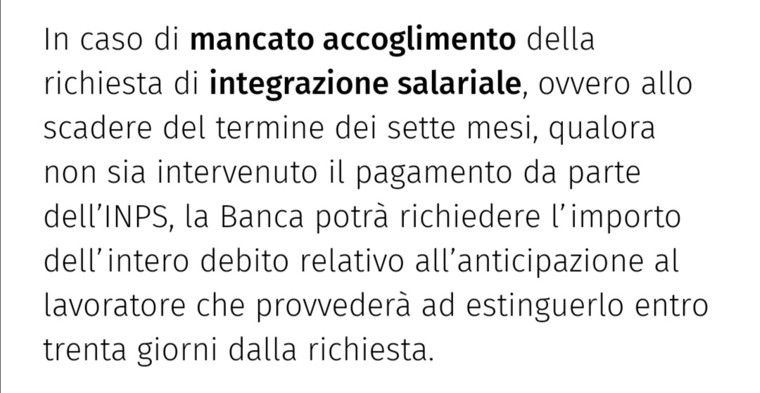 mignoloeprof's tweet photo. Anticipazione #cassaintegrazione.
Se alla fine l'INPS non paga il conto, la banca vi richiede i soldi indietro.

È tutto bellissimo. https://t.co/fYSts4Kvqi