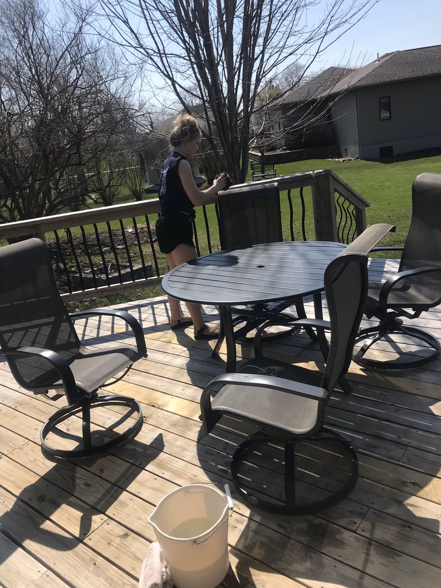 Finish a project i’ve been putting off: Getting the deck ready for spring by scrubbing the table and chairs! <a href="/emma_hanson8/">Emma Hanson</a> <a href="/ctfpanthers/">🏃🏻Creston CC & Track & Field 🏃🏻‍♀️</a> #BWELLBINGO #PantherPride