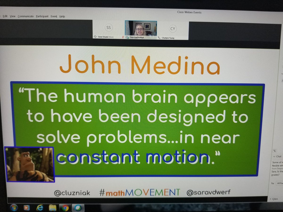 ABBerry's tweet image. So, get moving!  Yes, even... no ESPECIALLY... in math!  #mathMovement @saravdwerf @cluzniak