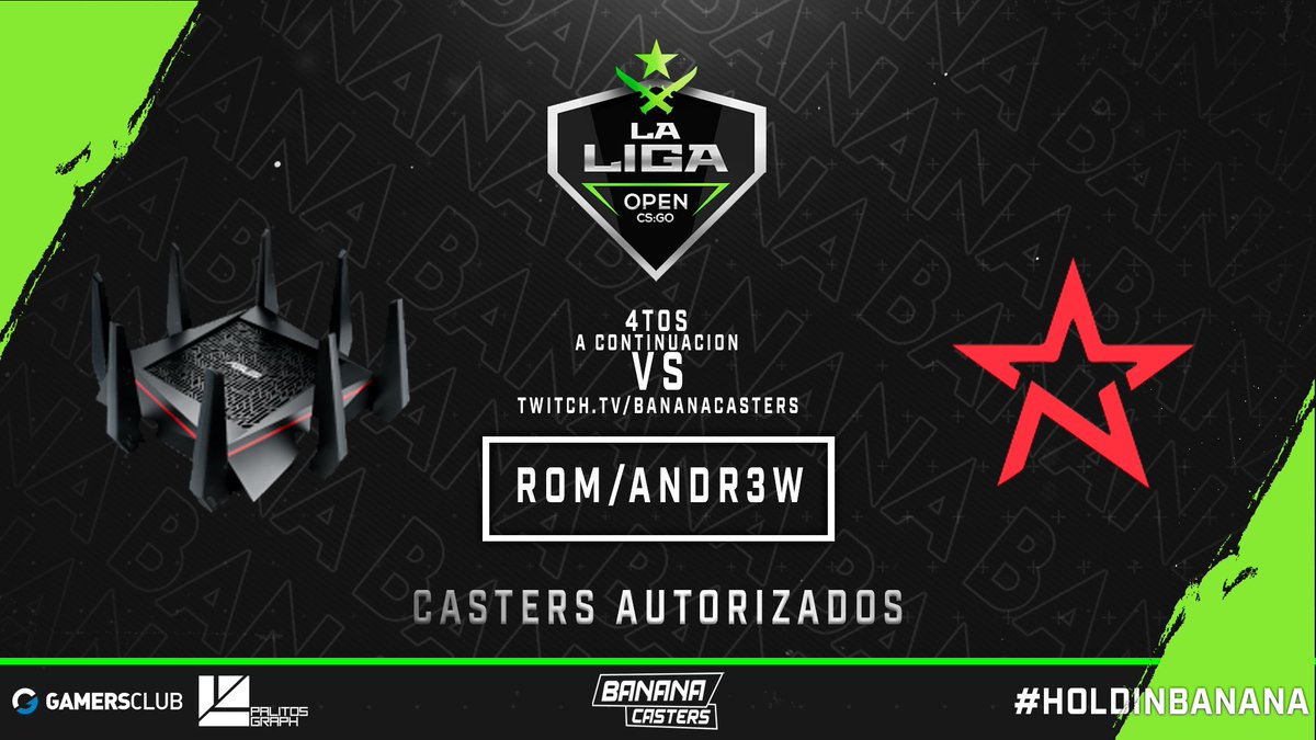 BananaCasters's tweet photo. ESTAMOS EN CUARTOS!
Los chicos de @newstargg se enfrentan a #ForceOfModem por la #LigaOpen de @TemporadaJuegos!
Horario a continuacion
Stream https://t.co/4ksXEjwEpB
Casters @RomanCabrio & @_Andr3w_23
#HoldInBanana https://t.co/aEfJpunuqy