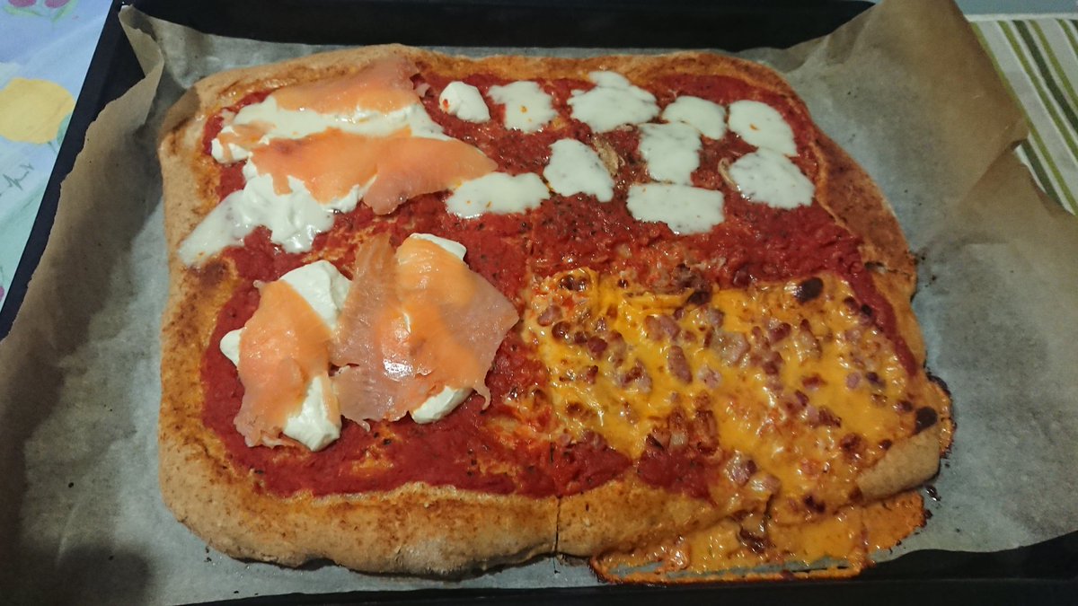 Bina89F's tweet photo. During covid19 quarantine people can't go outside for eating, so we decided to prepare pizza at home.
We didn't go to supermarket so we used the ingredients that we had at home and this is the result. 
#pizza #italianfood #italianpizza #food #stayathome #イタリア料理 #ピザ https://t.co/Yn3up4623y