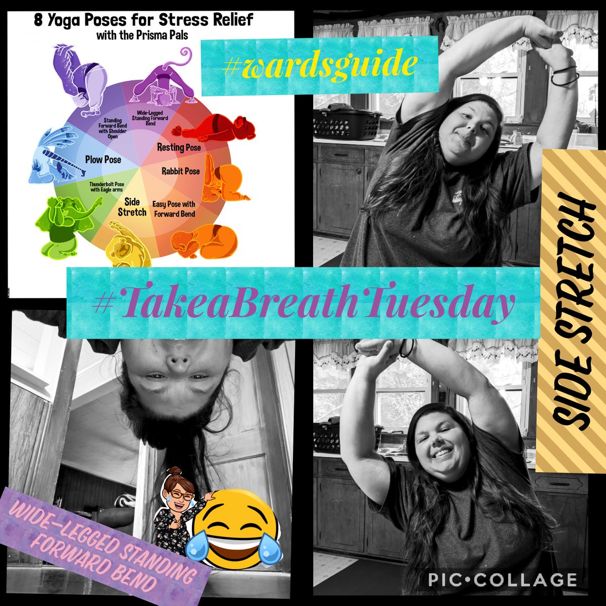 SING_n_teacher's tweet photo. Ok... No laughing! I mean it! π
Here are my #TakeaBreathTuesday Zen Yoga poses for @mzguidance & #wardsguide! My fav is the 'resting pose' π€« #favpartofstayathome #LESisShapingSuperHeroes @LandisBuzz
#LibrarianSuperHero
#StayatHome π« #NoFun https://t.co/3lAGy4Qj84