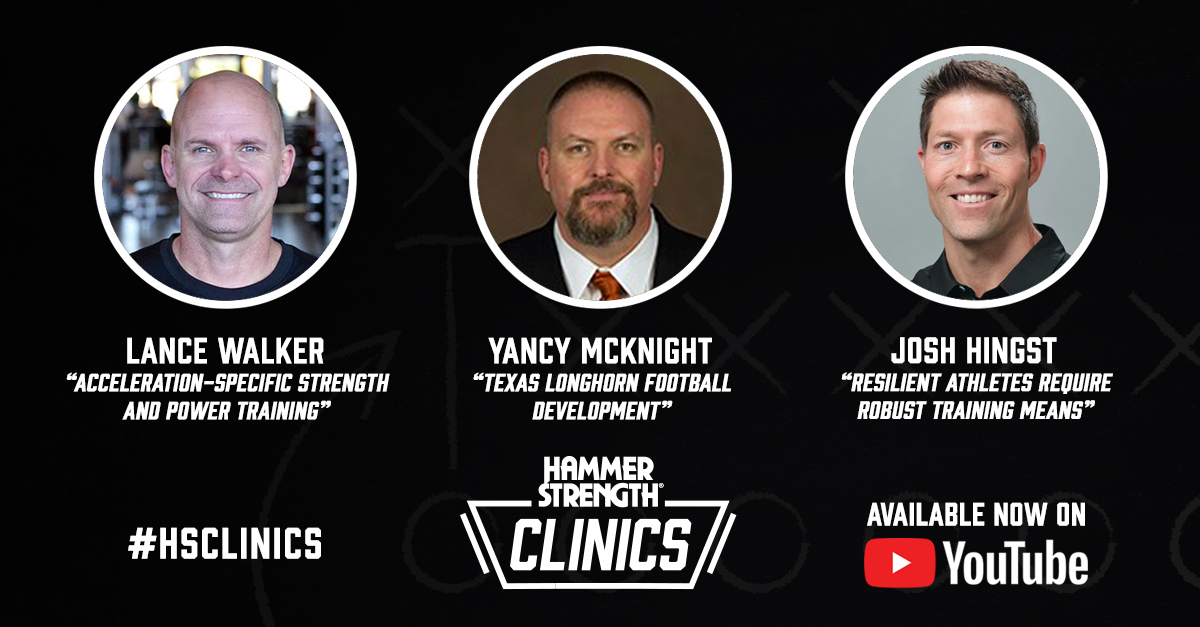 HammerStrength's tweet image. We’re getting ready for the 2020 Hammer Strength Clinic! Leading up to this year's clinic we’re taking a look back and sharing past sessions on our @YouTube channel. This week we're featuring @MJPLanceW, @yjmcknight &amp;amp; @JoshHingst. Watch Now: bit.ly/2Uxpk3P #HSClinics