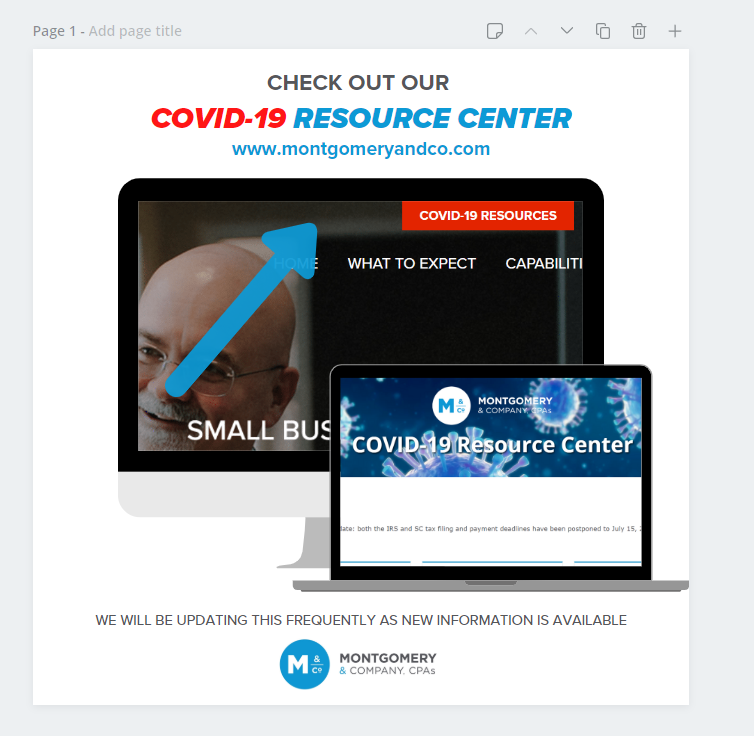 For the next 30 days the Montgomery and Co. team is offering complimentary consultations on how to handle the COVID-19 outbreak specifically for your business. 

Check out their resource page! rjsocialmedia.com/tSUxMc