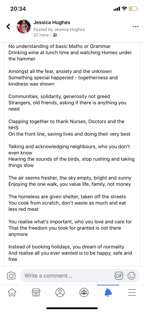 JessicaGH4's tweet photo. My friend Charlotte, wrote an amazing poem summing up the past couple of weeks. 💗 She hasn’t got Twitter, so I’m posting on her behalf! https://t.co/Rx3rplvTbe