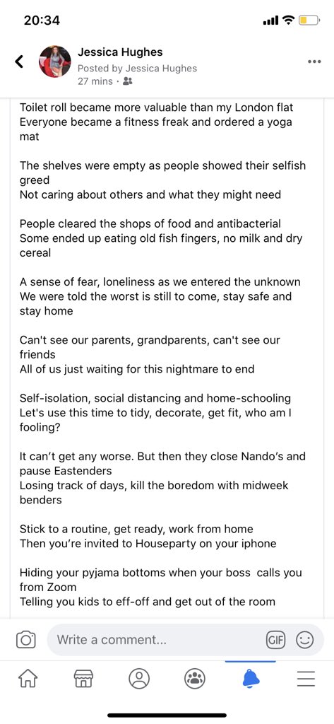 JessicaGH4's tweet photo. My friend Charlotte, wrote an amazing poem summing up the past couple of weeks. 💗 She hasn’t got Twitter, so I’m posting on her behalf! https://t.co/Rx3rplvTbe