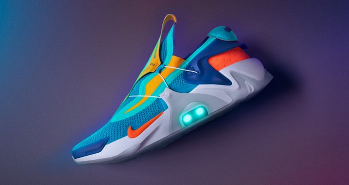 nike adapt huarache black racer blue