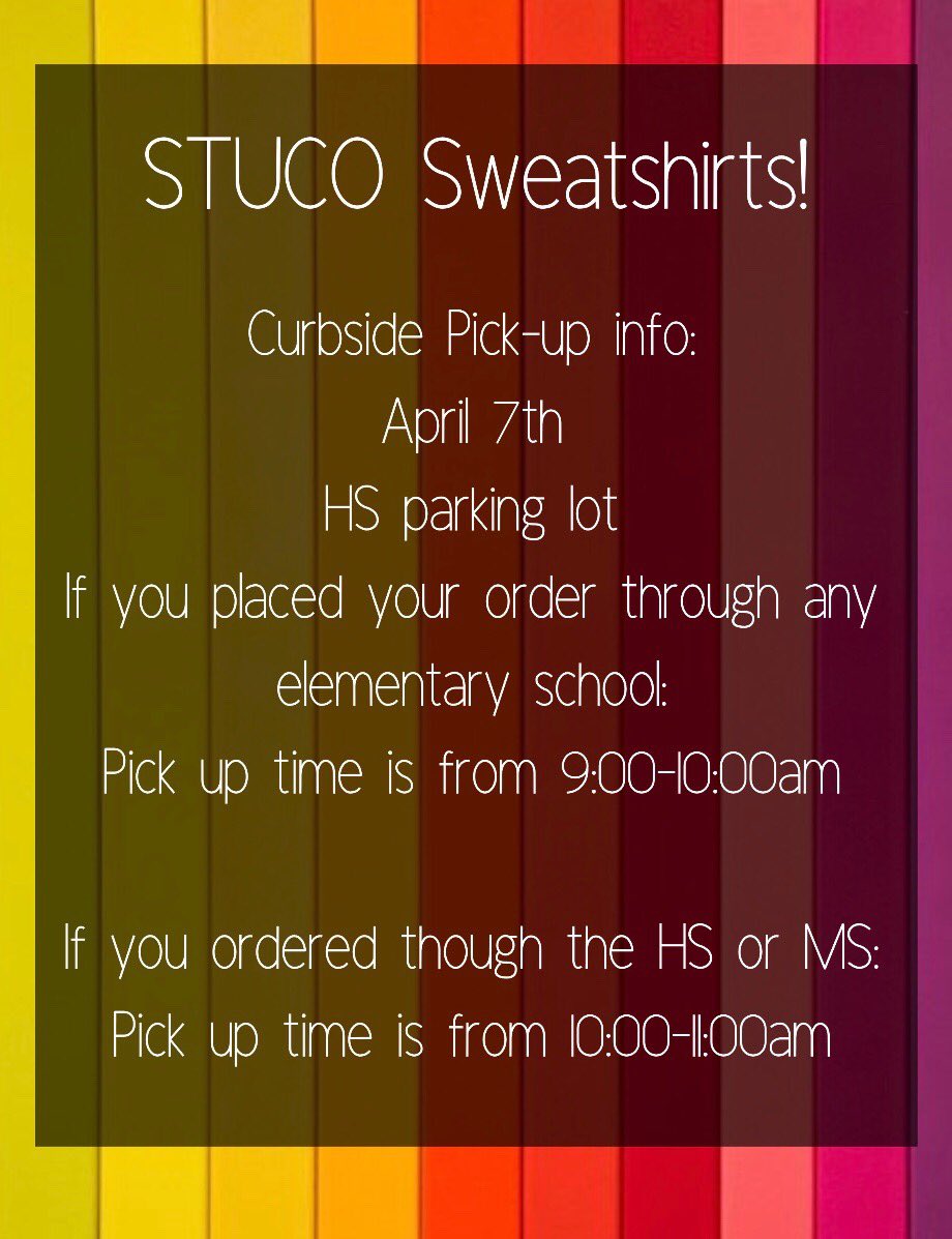 CardinalSTUCO's tweet photo. Mark your calendars for sweatshirt pick up https://t.co/yoFkHThkHe