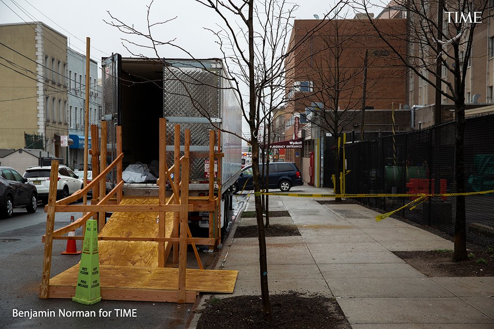 TIME's tweet photo. “The only semblance of control I have in my life right now is staying in my home. So we just need to adjust. We need to close the blinds.” 

What it’s like to live across the street from a temporary morgue during the coronavirus outbreak https://t.co/mFlFurQcYp https://t.co/UnjeQ66nsB