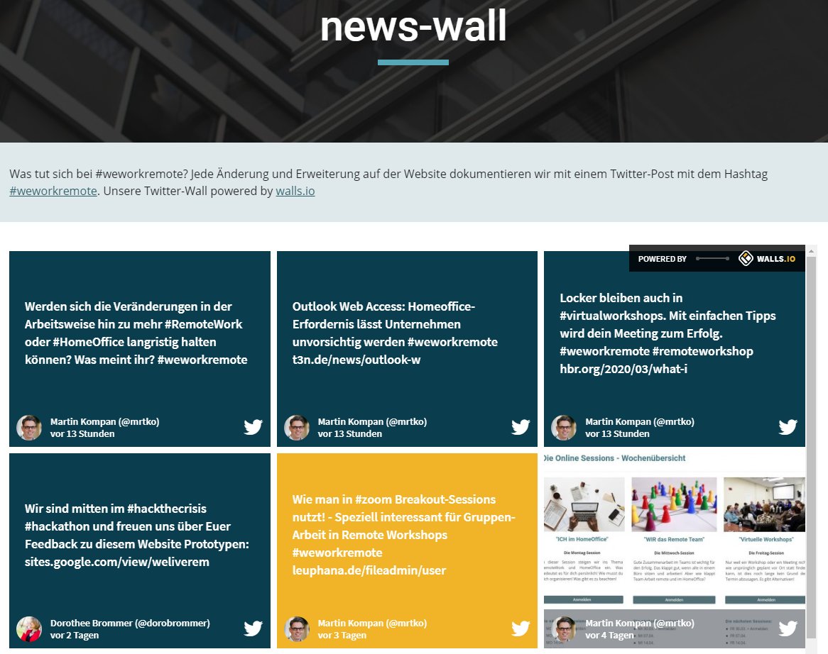 mrtko's tweet photo. Also richtig einfach war das jetzt nicht. Den Twitterfeed für ein Hashtag nämlich #weworkremote auf einer normalen Website (also nicht Wordpress) einzubauen. Keine Ahnung warum das per embed-script nicht möglich ist. @walls_io machts aber möglich! Thx @MarcDreier84 für den #tipp https://t.co/cSRuiV9yrR
