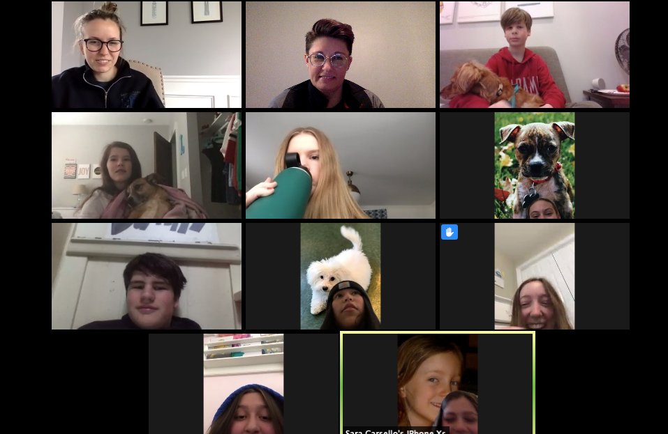 Tried out #Zoom with my science students today. It started off as a Q&amp;A session and ended up as a nice conversation while catching up and checking in.  Thanks to <a href="/MrsKochsKorner/">Kim Koch, NBCT</a>  and <a href="/artwithschroe/">Sam Schroeder</a>  for stopping by! #8thgradescience #MCBulldogs101 #WSD101