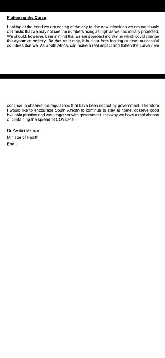 This is the latest statement from <a href="/DrZweliMkhize/">Zweli Mkhize</a>. It is an essential read if you want to know the latest ongoings around #Covid19inSA #COVID19 #CoronaVirusSA
