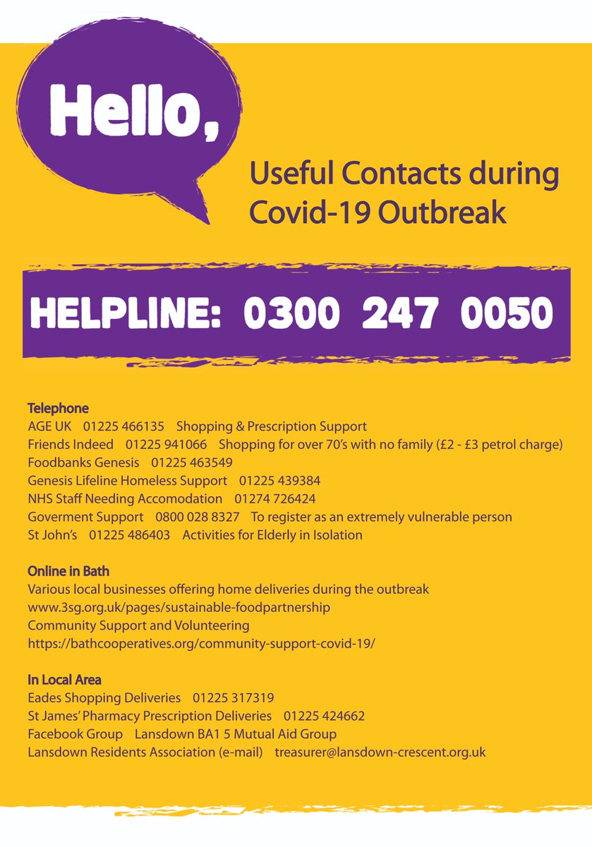 LampardsBath's tweet photo. Some useful contacts for Bath area https://t.co/t2bppP7R7p