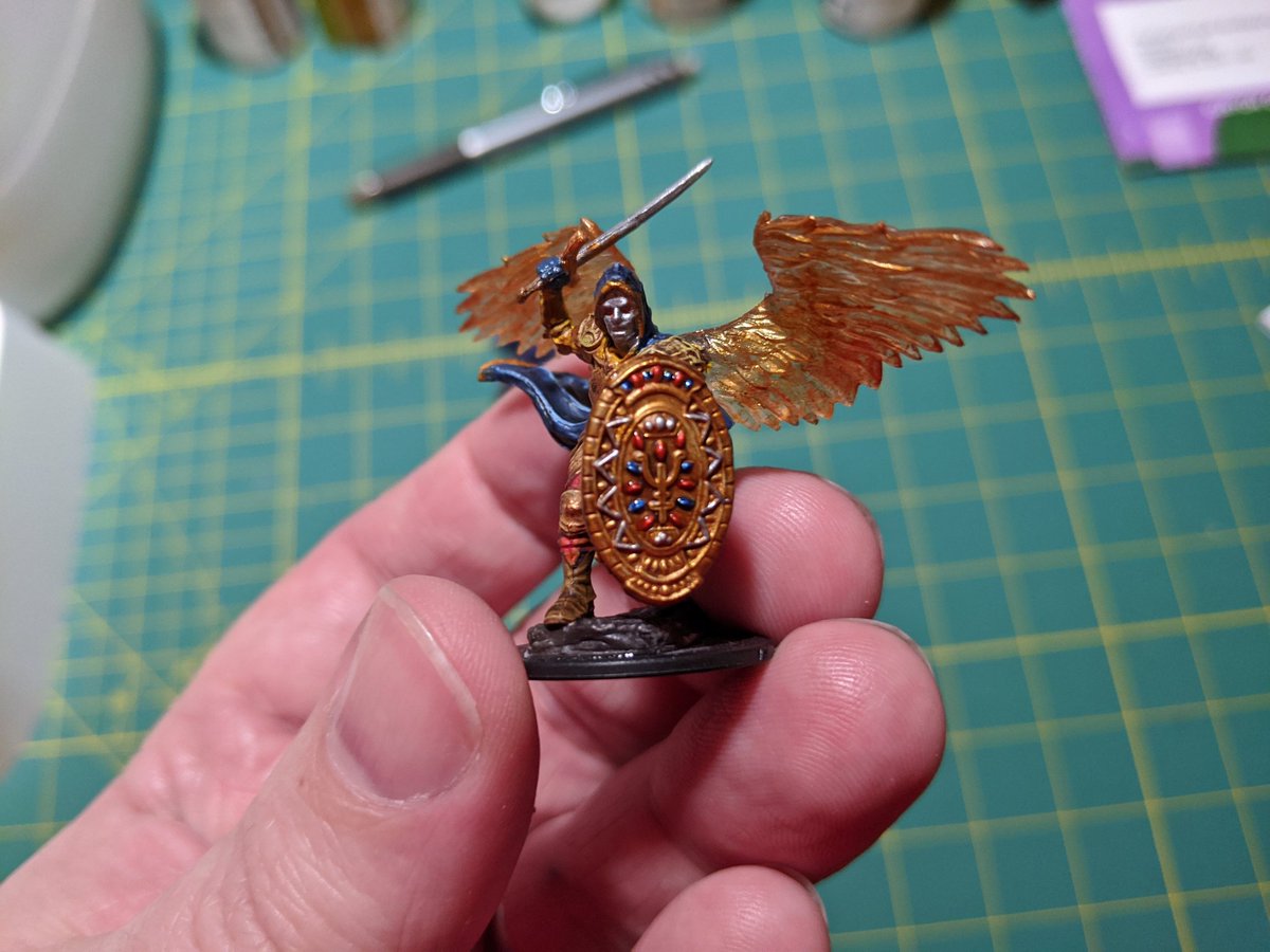 mrfi23's tweet photo. It's Creativity Day for our @HMSMustangPride Virtual Spirit Week! When I need to relax and be creative, I like to paint miniatures. #HMStelePRIDE #FCSRising https://t.co/vrZOlXxmAJ