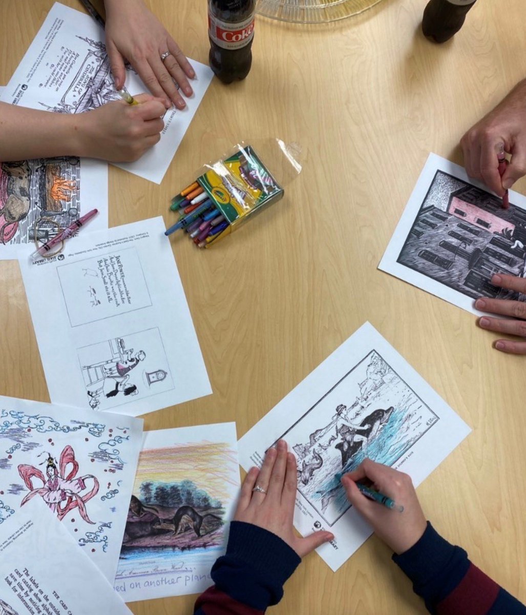 scstatelibrary's tweet image. To celebrate #NationalCrayonDay, we thought we would share some of our favorite creations using the waxed wonders known as #crayons from #ColorOurCollection... Enjoy! #CrayonDay