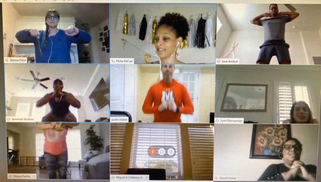 victor_lee8's tweet photo. 1) I am so grateful for this team! As we #WFH &amp; do our part with #SocialDistancing, we have not lost our focus on our @TMobile customers! To ensure that we stay at the top of our game, @doctorjay85 led us through a quick workout during our team meeting! 💪🏼 #GiveThanksNotPranks https://t.co/irPkzPAegB