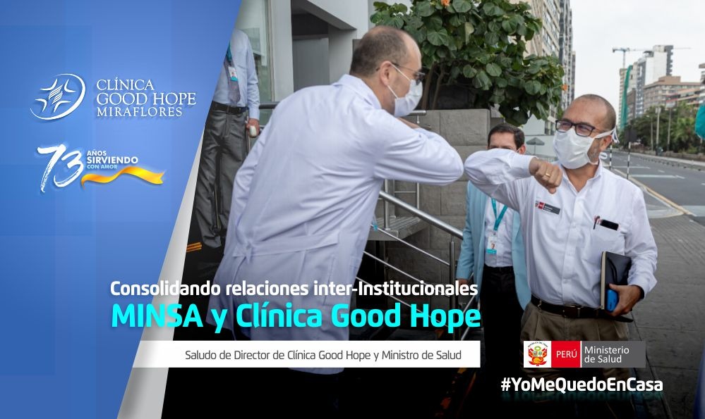 ClinicaGoodHope's tweet photo. Ministro de salud Dr. Víctor Zamora Mesías supervisa la @ClinicaGoodHope con la finalidad de consolidar las Relaciones Inter-institucionales @Minsa_Peru  y Clínicas privadas en ocasión de la emergencia sanitaria para enfrentar el COVID 19. https://t.co/0DzjRezosT
