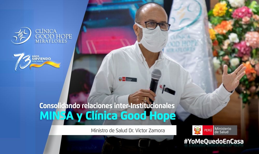 ClinicaGoodHope's tweet photo. Ministro de salud Dr. Víctor Zamora Mesías supervisa la @ClinicaGoodHope con la finalidad de consolidar las Relaciones Inter-institucionales @Minsa_Peru  y Clínicas privadas en ocasión de la emergencia sanitaria para enfrentar el COVID 19. https://t.co/0DzjRezosT