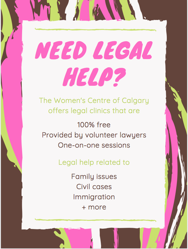YYCforWomen's tweet photo. Issues many women face often involve legal problems. @WomensCentre provides barrier-free legal advice to those who need it. Link below for more info. https://t.co/c82GVW2ORT
#WomensCentre #YYCforWomen #Legal #Barrierfree https://t.co/K9vGhpGF6O