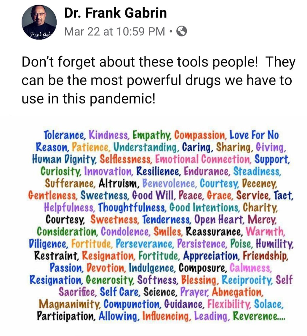 3) This was Dr. Frank’s last post. He lived to make the lives of our healthcare heroes better. He taught satisfaction through compassion. He would want good to come even from his needless passing.  #COVID19  #PPENow