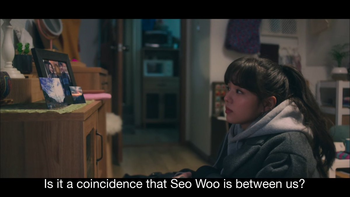 Ji-soo still pushing forward the story and the characters together. And deep down, Ha-won knows it, which is why he is walking back to his house repeating Seo-woo's "knock, knock"s instead of the secret language he shared with Jisoo since childhood. #APieceOfYourMind  #JungHaeIn