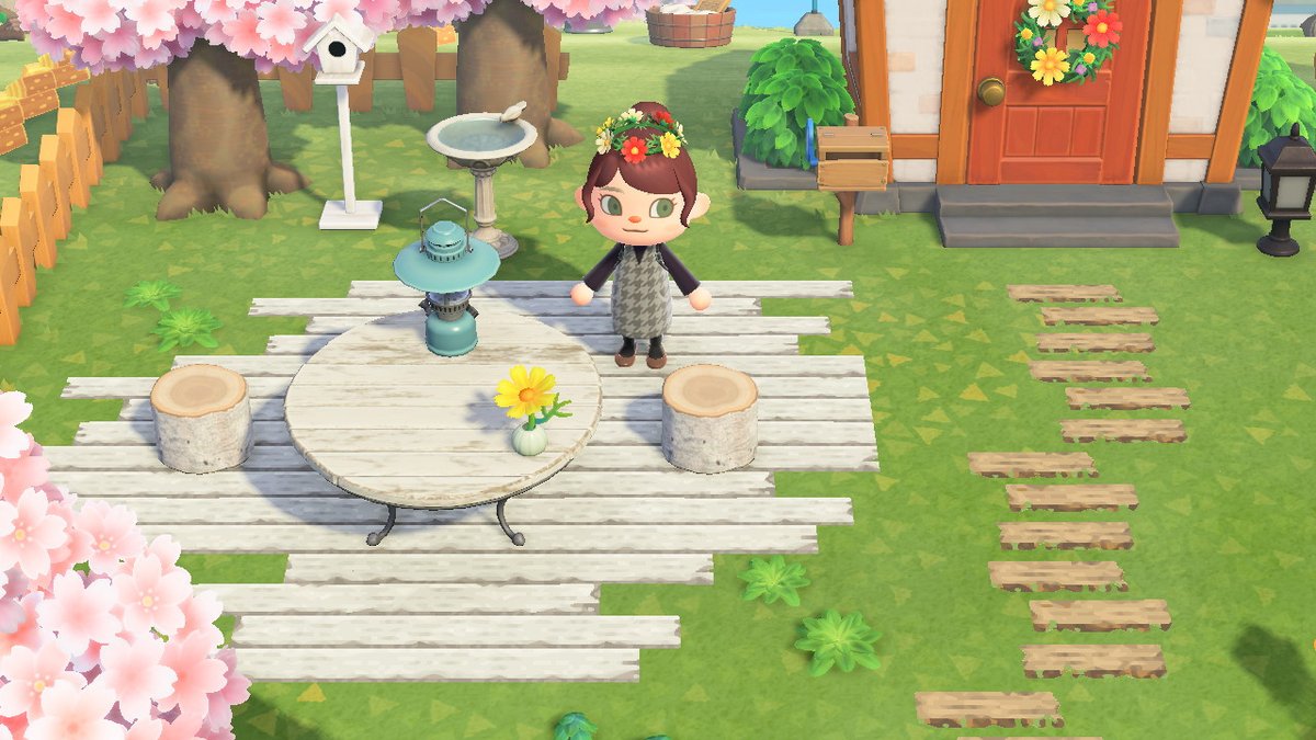 りえこ コスモス島 リル まだ数は少ないですがマイデザを登録し マイデザの作者idが発行されました 現時点では 枕木の小道 桜の花びら 古びた埋め込みデッキ Br Be Wh が登録されています あつまれどうぶつの森 マイデザイン